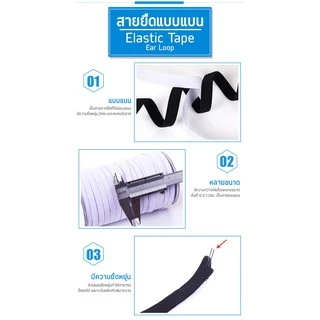 สายยางยืด 3,5mm.1.5บาท/เมตร Ear Loop อุปกรณ์ทำหน้ากาก ยางยืด สายทำหน้ากากผ้า แมสปิดปาก