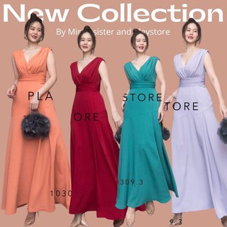 พร้อมส่ง4colorMiRRoRSiSTER’s Vistra V Neck Maxidress