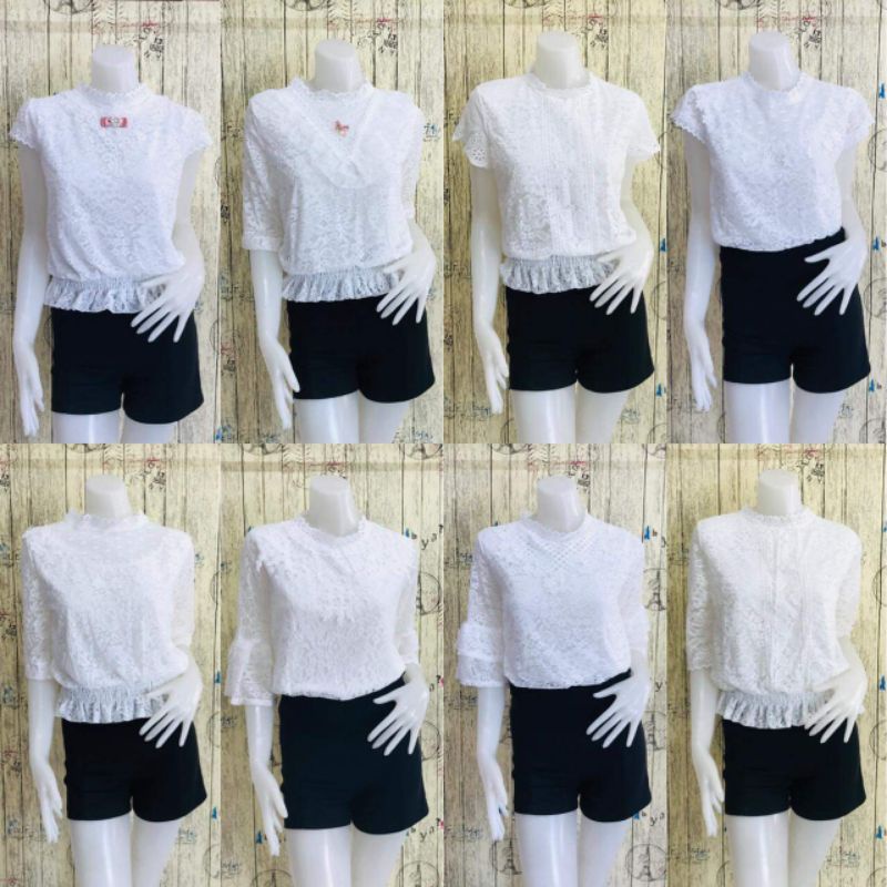 เสื้อลูกไม้ทั้งตัว สีขาว มีซับใน ผ้านุ่มใส่สบาย