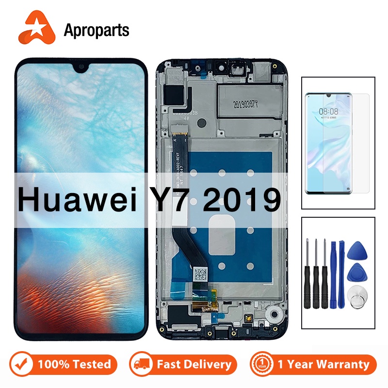 อะไหล่หน้าจอสัมผัสดิจิทัล LCD แบบเปลี่ยน สําหรับ Huawei Y7 Pro Y7 Prime 2019