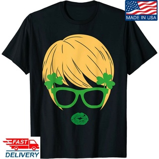 [S-5XL] เสื้อยืด ผ้าฝ้าย พิมพ์ลายแว่นตากันแดด Karen St PatrickS Day With Green สําหรับผู้ชาย