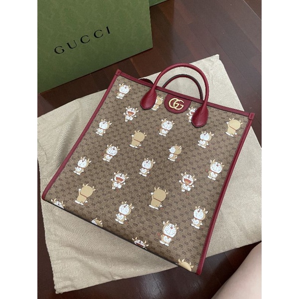 used1 like new gucci x doraemon tote bag limited edition