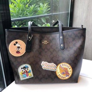 Coach City Disney X Minnie Mouse Patches Signature Coated Canvas Tote