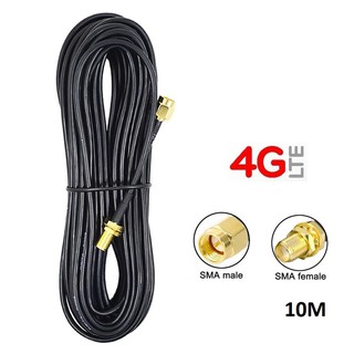 สาย RP-SMA Cable 4G LTE ต่อ ขยายสำหรับ 4G,3G,WiFi Router เราเตอร์ Yagi Antennas 10 เมตร