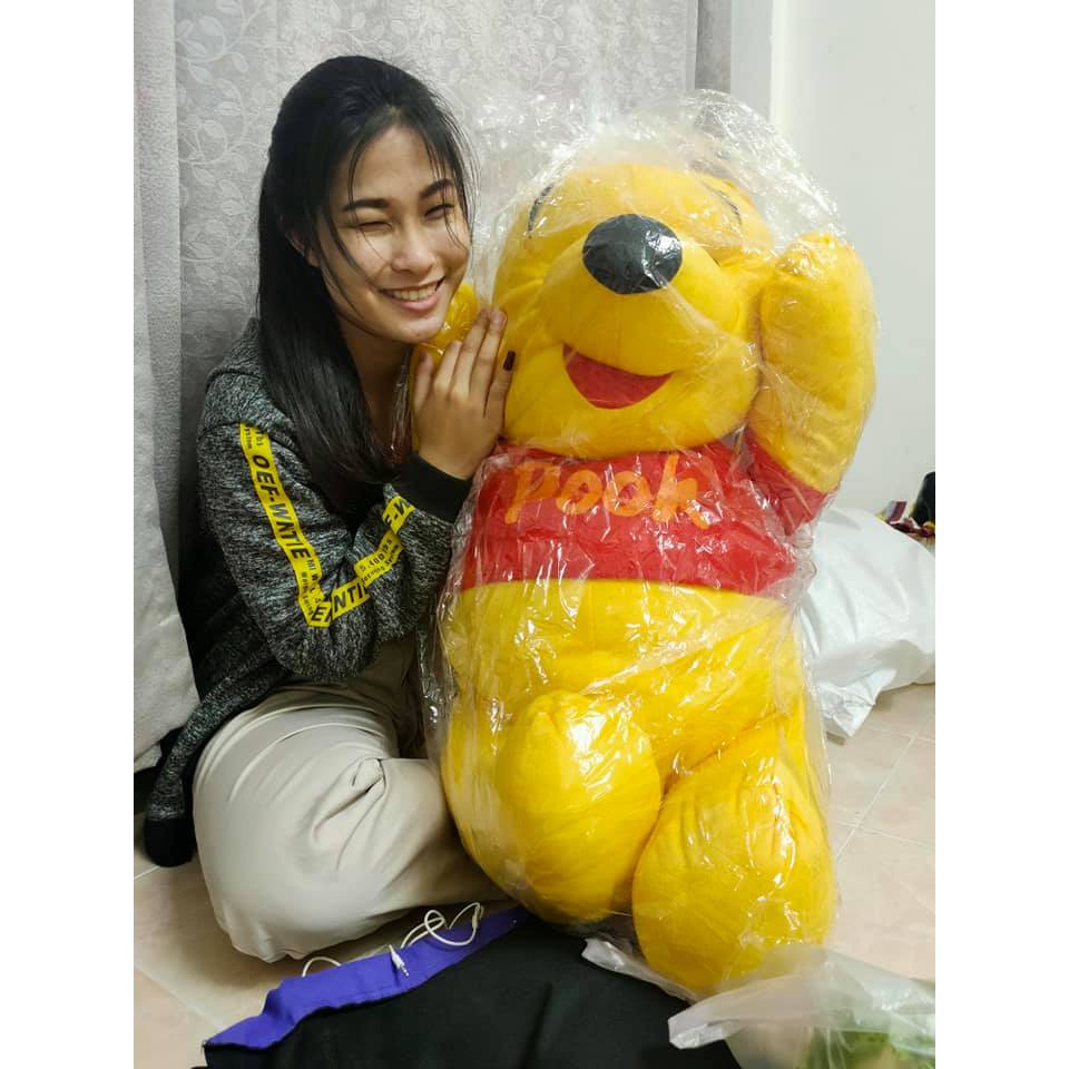 ตุ๊กตาหมีพูห์ตัวใหญ่ ขนาด 100-110 ซม. ขนนุ่มนาโน ใส่เสื้อน่ารัก ตัวใหญ่กอดได้ พร้อมส่งมีเก็บปลายทาง - รูปที่ 3