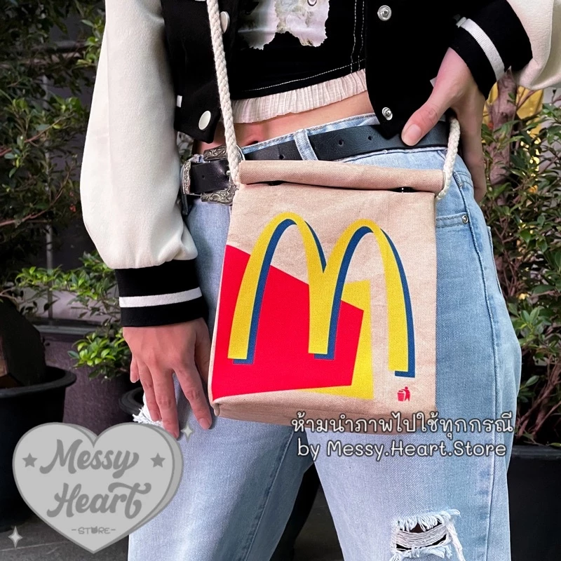กระเป๋า IKEA STARBUCK MCdonald KFC ทรงถุงกระดาษ พับได้ เนื้อผ้าโพลีเอสเตอร์ thumbnail 7