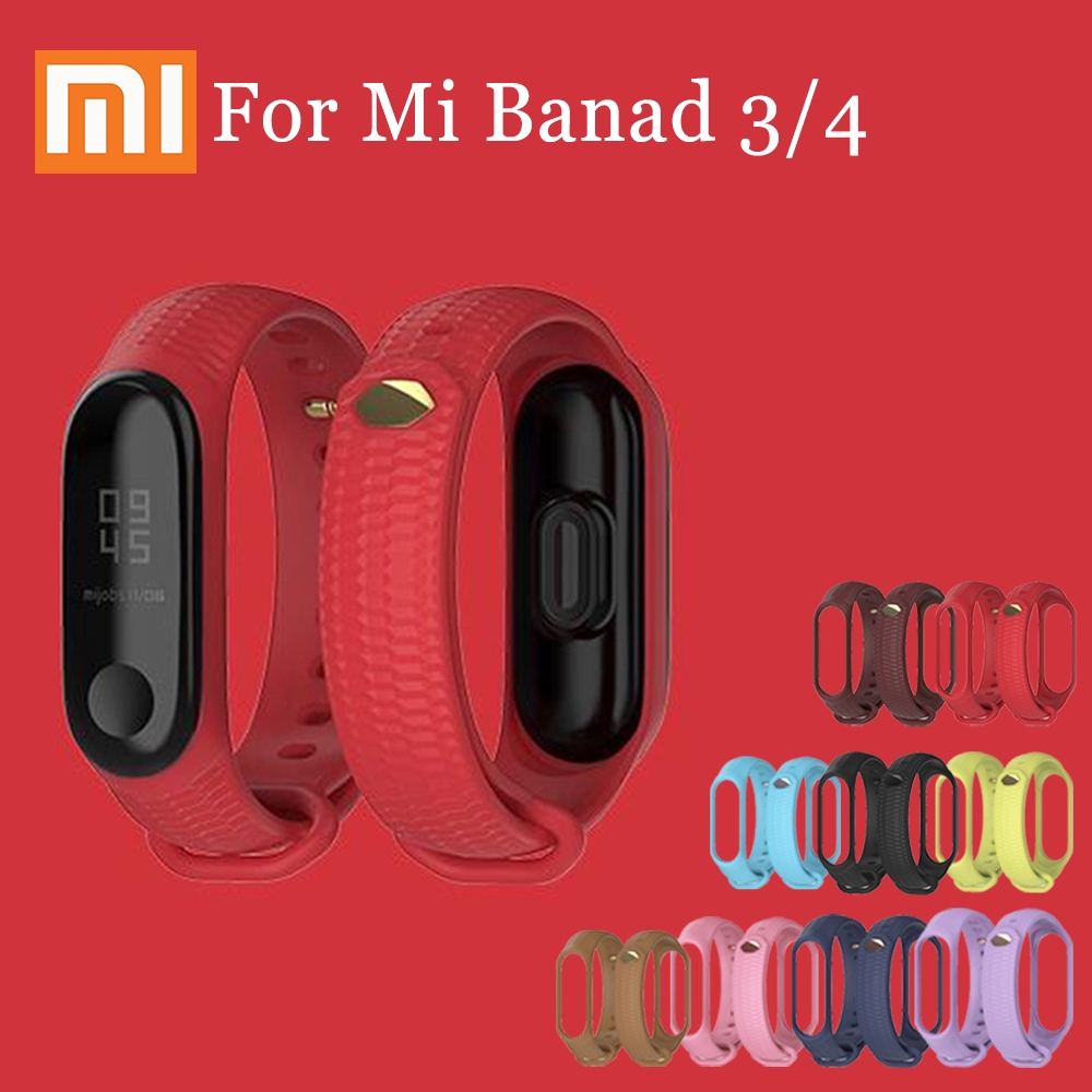 Mijobs สายซิลิโคน สําหรับ Xiaomi Mi Band 3 4 Sport Watch สายรัดข้อมือ Miband สร้อยข้อมือแบบสมาร์ทวอทช์