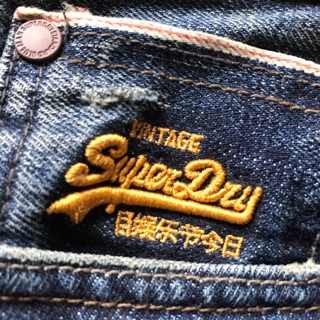 ยีนส์ Superdry แท้ 100% จากอังกฤษ Mens Superdry Selvedge Slim Jeans Garage Wash