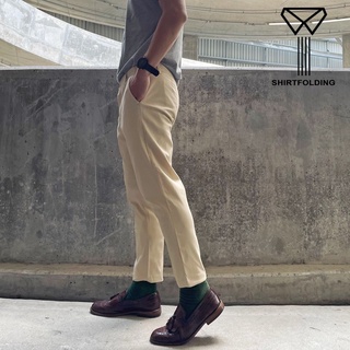 SHIRTFOLDING กางเกงขาเต่อ 5ส่วน ทรงกระบอกเล็ก ผ้าชิโน Ankle Pants