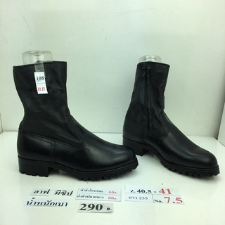 รองเท้าฮาฟ มีซิปข้าง รองเท้าทหาร รองเท้าตำรวจ รองเท้ารปภ. Half boots with side zip