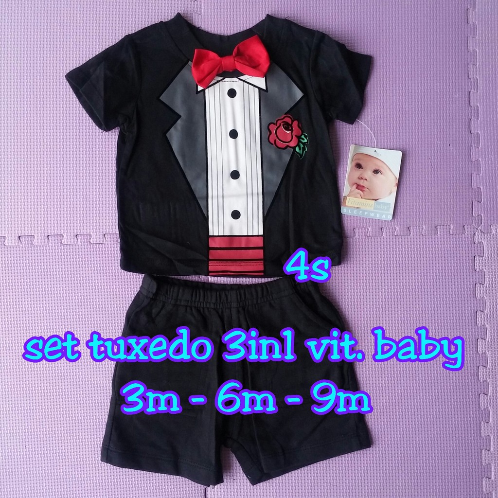 3 IN 1 BABY VITAMINS TUXEDO SET (3M, 6M, 9M)