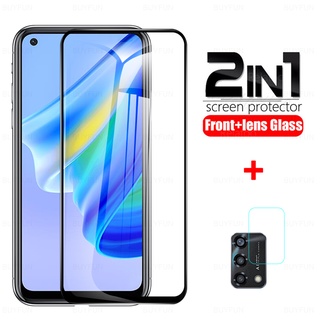 2-in-1 Black Tempered Front Glass For Oppo A95 A92 A92S 4G Protective Glass Film Camera Lens Screen Protector For A 95