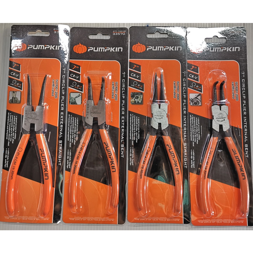 PUMPKIN​ คีมหุบแหวน​ คีมถ่างแหวน​ 7" PTT-7SRI PTT-7SRX PTT-7SRIB PTT-7SRXB 33561 33564 33567 33570