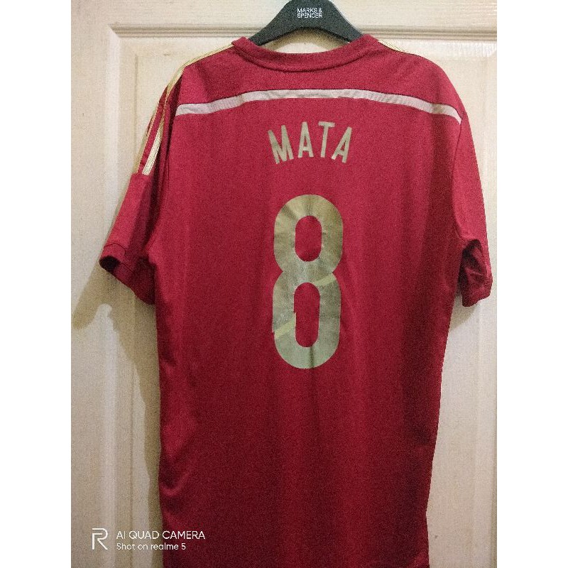 เสื้อกีฬาแขนสั้น ลายทีมชาติสเปน 2014 WC (JUAN MATA)