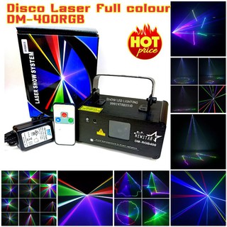 ไฟเลเซอร์ 1หัว 7สี รุ่น DM-400 (RGB) disco laser dicsco laser light PARTY LIGHT ไฟดิสโก้เทค ไฟ Laser light ปาร์ตี้