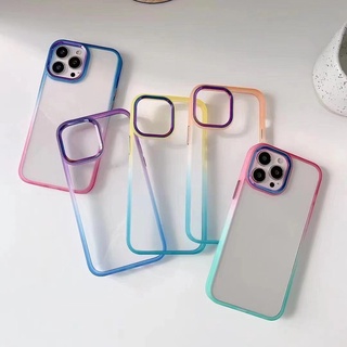 เคสหลังใสขอบสีทูโทน Case Redmi Note9s Note9Pro 9A 9C 10A 9T M3 Note11 Note11S Note8Pro เคสกันกระแทก ไล่สี ขอบนิมหลังแข็ง