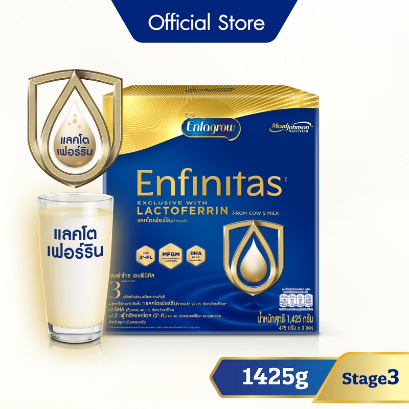 [Gift] นมผงเอนฟาโกร เอนฟินิทัส สูตร3 นมผง เด็ก นมเอนฟาโกร enfa Enfinitas ชนิดจืด 1425 กรัม (สินค้าสมนาคุณงดจำหน่าย)