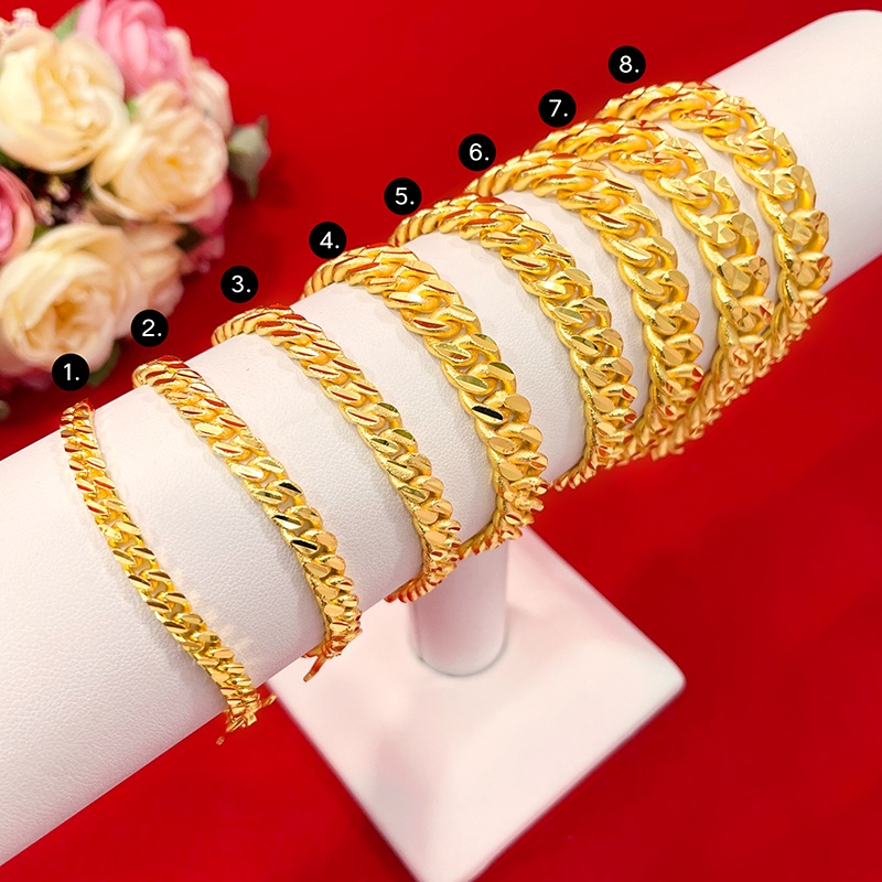 สร้อยข้อมือเลสแบน 2 สลึง 1,2,3,5บาท ยาว 6-8 นิ้ว หุ้มเศษทองเยาวราช ทองชุบ ใส่ออกงานได้ ใส่อาบน้ำได้