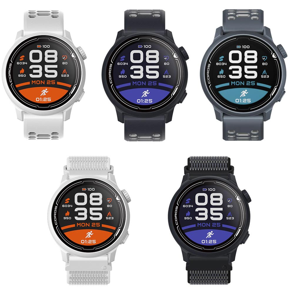 COROS PACE 2 Premium GPS Sport Watch Silicone/Nylon Band (White,Dark