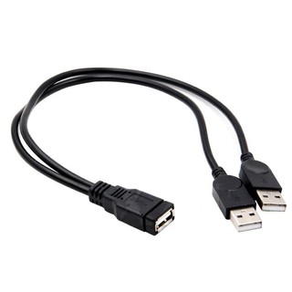 USB 2.0 1 ถึง 2 คู่ข้อมูลหญิง USB HUB อะแดปเตอร์ Y Splitter USB สายชาร์จต่อสาย