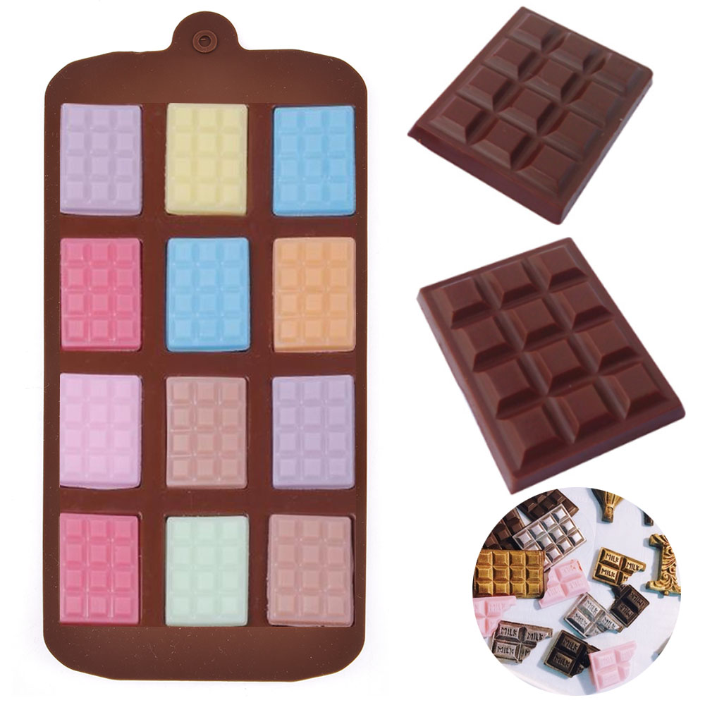 Home Kitchen Mini Chocolate Bars Slab Silicone Fondant Mould Cake