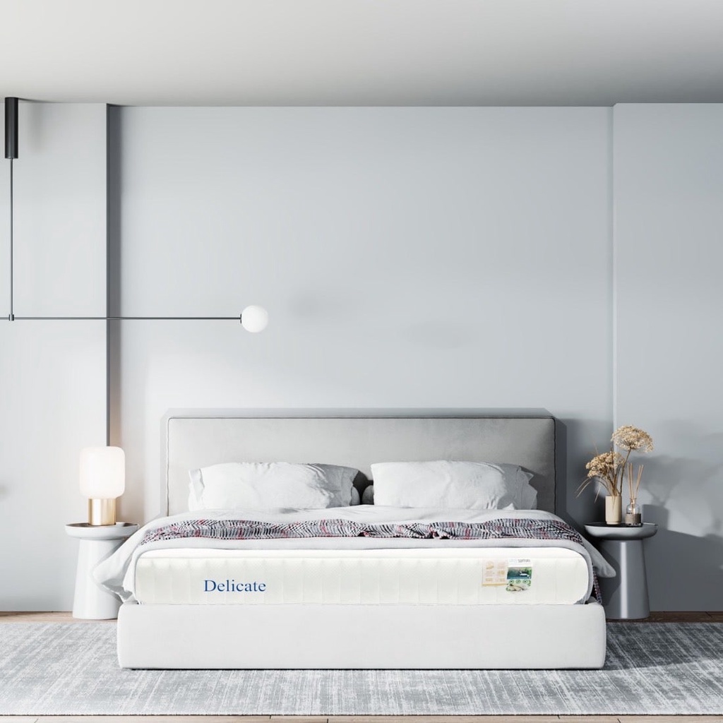 SB Design Square Sleep Latex ที่นอน รุ่น Delicate (Natural Latex D75 6") หนารวม 8 " ขนาด 3.5 ฟุต แถมฟรี หมอนยางพารา Deli