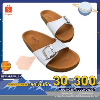 [ลด30% โค้ด JULINC30] รองเท้าแตะผู้หญิงเท่ๆ รองเท้าแตะ รองเท้าไบเก้น Birkenstock สีน้ำตาลขาว