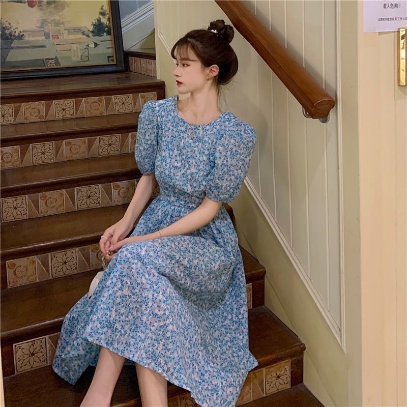 Blue Ha Eun Dress/เดรสสไตล์เกาหลี/เดรสนําเข้า