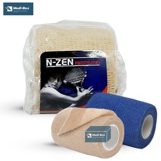 N-Zen ผ้ายืดพันมีกาวในตัวมี3สีให้เลือก สีเนื้อ สีแดง และสีน้ำเงิน Elastic Bandage