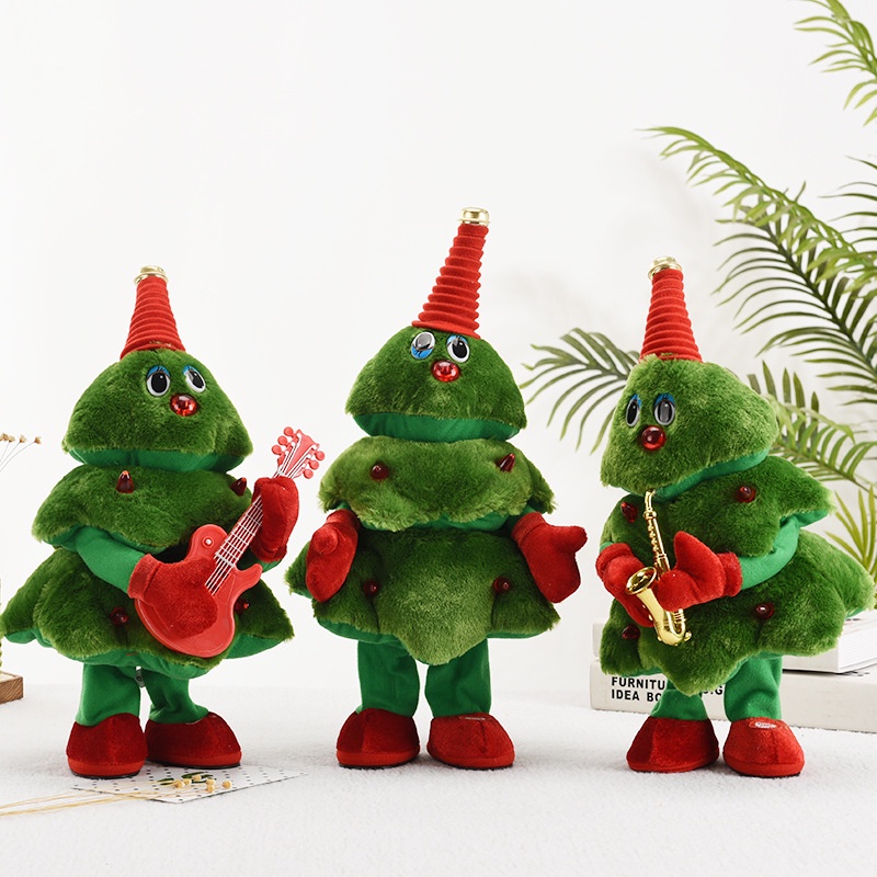 ตุ๊กตาเต้นรําไฟฟ้า สีเขียว เหมาะกับของขวัญคริสต์มาส สําหรับตกแต่งบ้าน