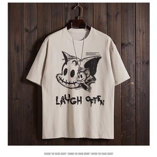 Runpee G035 ☠👻 เสื้อยืดคอกลม ผ้านิ่ม LAUGH OFTEN 💀