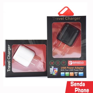 อะแดปเตอร์ ไฟแรง 2.4A รุ่น QC-007 มี 2ช่องUSB ชาร์จเร็ว Fast Charge Adapter ชาร์จได้ 2เครื่องพร้อมกัน