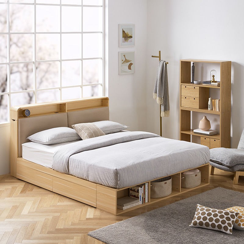 Gujia Home Furnishing Japanese style bed modern minimalist high box
