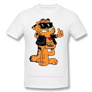 เสื้อยืดทุกวันdailyเสื้อยืดลําลอง แขนสั้น พิมพ์ลายการ์ตูนแมว Garfield Odie Jarlene Pooky สไตล์พังก์ สําหรับบ้านSto5XL