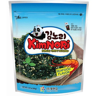 Kimnori Seafood Crispy Seaweed 40g. กิมโนริ สาหร่ายทะเลทอดกรอบ รส ซีฟู๊ด 40กรัม