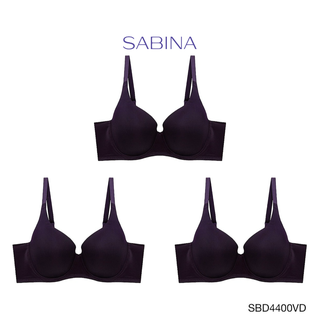 Sabina ซาบีน่า เสื้อชั้นใน (Set 3 ชิ้น) Seamless Fit (มีโครง) รุ่น Perfect Bra รหัส SBD4400VD สีม่วงเข้ม