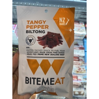 เนื้อวัวแห้ง รสเปรี้ยวและพริกไทย ตรา แคนเทอร์บิวรี บิลตอง 50 G. Bite Meat Tangy Pepper Biltong ( Canterbury Biltong Brand )