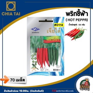 CHIATAI 🇹🇭 ผักซอง เจียไต๋ O114#พริกชี้ฟ้า เมล็ดพันธุ์  เมล็ดพันธุ์ผัก  ผักสวนครัว ผักเจียไต๋ Chia Tai ตราเครื่องบิน