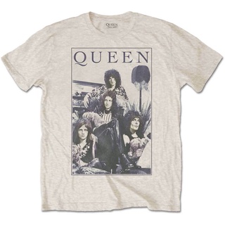 เสื้อยืดผ้าฝ้ายCOTTON ☏♙Queen Freddie Mercury Brian May Band Profile 2 Tee T-Shirt MensS-5XL