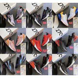 จริง!Nike Air Max 270 Flyknit ผู้ชายผู้หญิง รองเท้าวิ่ง รองเท้ากีฬา รองเท้าผ้าใบ สินค้ามีกล่องและใบเสร็จใบเซอ