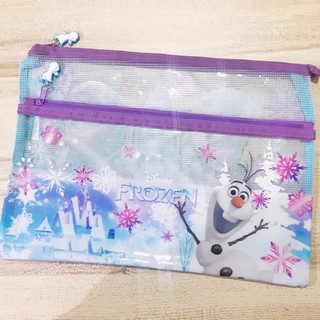 ( ลิขสิทธิ์แท้) กระเป๋าซองซิป ใส่เอกสาร ขนาด F3 ลาย Disney Frozen