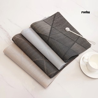 บนโต๊ะอาหาร❤45x30cm PVC Eco-friendly Heat Insulation Pad Placemat Dining Table Bowl Dish Mat