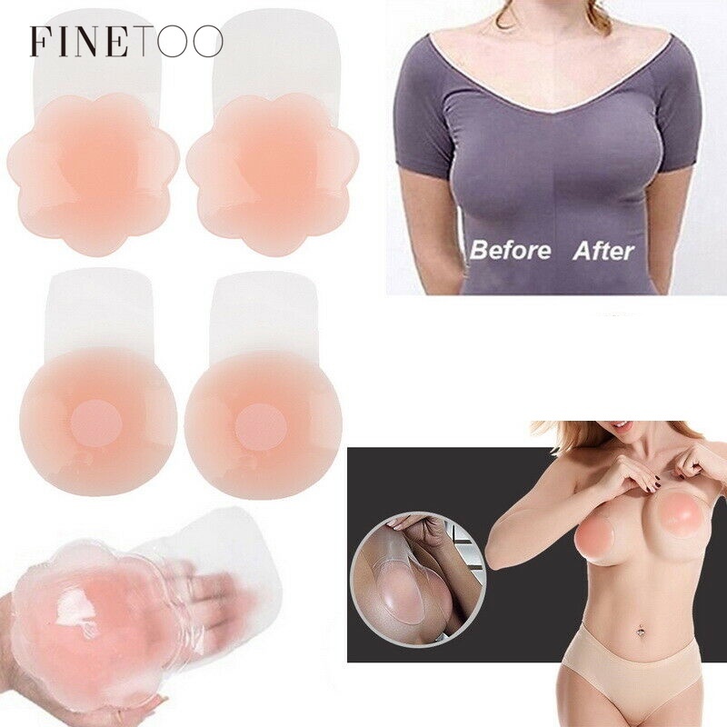 Finetoo Lift Push Up Bra 1-6 คู ่ ล ้ างทําความสะอาดได ้ เต ้ านม Pad กันน ้ ําที ่ มองไม ่ เห ็ นซิลิโคนจุกนมสติกเกอร ์ หน ้ าอก