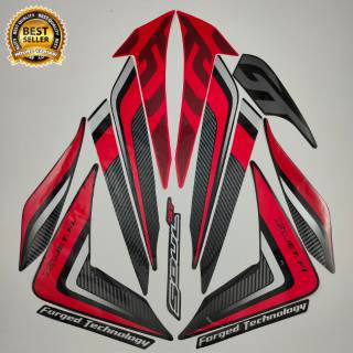 Hitam MERAH Striping Yamaha soul GT 2014 สติกเกอร์ติดรถจักรยานยนต์ สีดํา สีแดง คุณภาพมาตรฐาน