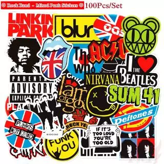 100Pcs/Set ❉ HipHop Punk . Rock Band Series A Stickers ❉ Music Fans Collection DIY Fashion Waterproof Doodle Decals Stickers