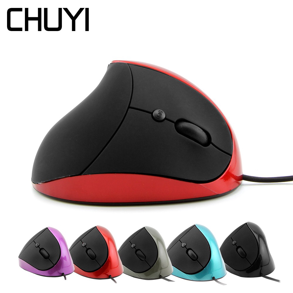 Chyi เมาส์เกมมิ่งมีสาย แนวตั้ง DPI ปรับได้ 800-1200-1600