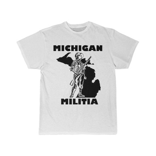 ส่งเร็ว เสื้อยืด พิมพ์ลาย Michigan Militia Wild Unseix แฟชั่นฤดูร้อน ของขวัญS-5XL