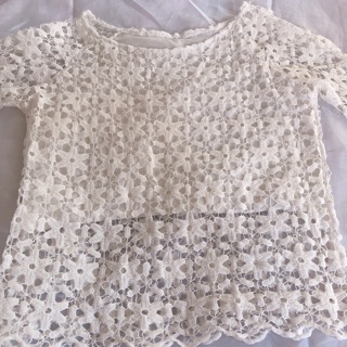 เสื้อขาว ผ้าลูกไม้ มีซับใน