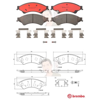 P24 153C ผ้าเบรก F (แท้ BREMBO รุ่น Ceramic) FORD เรนเจอร์ T6 All New Ranger T6 2.2 2.5 3.2 ปี2012-&gt; / FORD เอเวอร์เร...