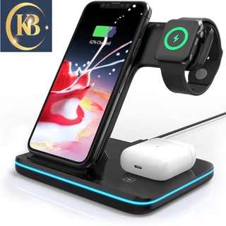 ส่งด่วนๆ🚚Wireless Charger 3 in 1 15W Fast Charge QI Wireless Phone Charger ที่ชาร์จโทรศัพท์ไร้สาย ที่ชาร์จไร้สาย